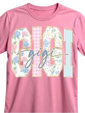 Floral CottageCore Gigi Pink Graphic Tee